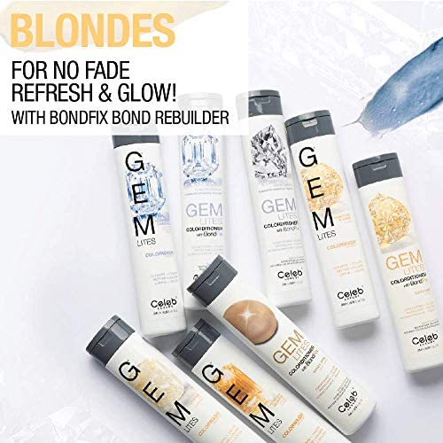 Celeb Luxury Gem Lites Colorwash, Professional Semi-Permanent Hair Color Depositing Shampoo, Cognac Quartz , 8.25 Fl Oz (Pack of 1)