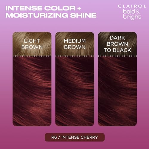 Clairol Bold & Bright Permanent Hair Dye, R6 Intense Cherry Hair Color, Pack of 1