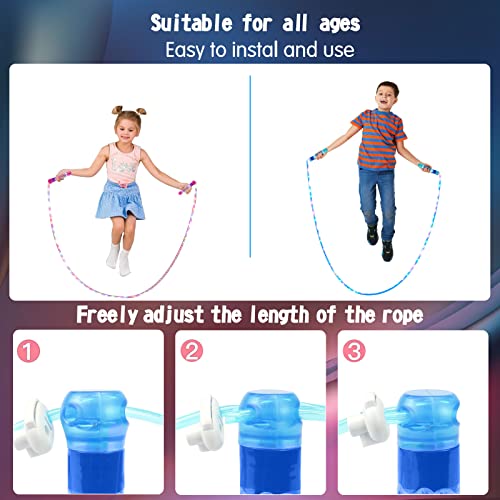 LED Jump Rope for Kids Colorful Skipping Rope Light Up Ropes for Girls Boys Fitness Exercise & Lights Dancing & Night Party Favors,Blue