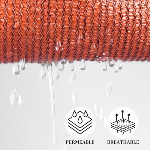 Shade&Beyond Triangle Sun Shade Sail 16'X16'X16' Permeable Canopy Rust Red for Patio Garden Yard Deck Pergola (We Make Custom Size)