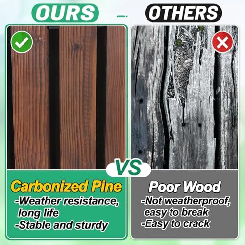 8.2 Ft Wooden Garden Pathway - Weather Resistant Carbonized Pine Roll Out Decorative Walkway, Boardwalk Pathway Pavers for Outside Stepping Stones Outdoor Flooring Patio Beach Pool Backyard