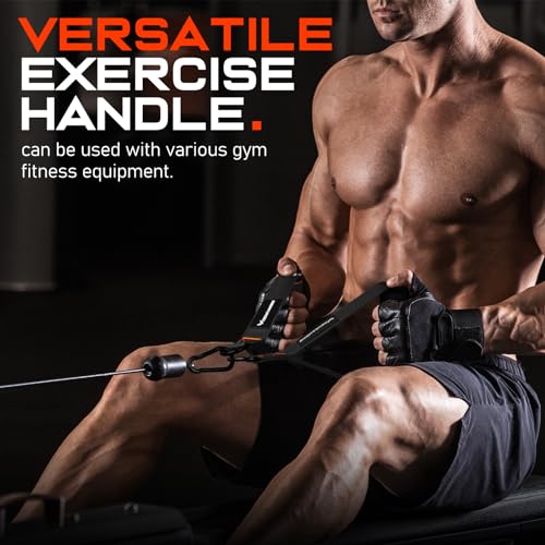 RENRANRING Gym Exercise Handles, Replacement Handle Attachments for Cable Machine Pulleys, Resistance Band and Strength Trainer, Pull Down Workout Accessories, Home Gym Add On Equipment