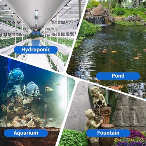 Submersible Pump 200GPH with AUTO-Shut-Off 5.2ft High Lift for Fountains, Hydroponics, Ponds, Aquariums & More