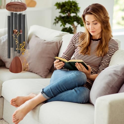 2 Pack Wind Chimes for Outside, Memorial Wind Chimes with 6 Aluminum Tubes, Sympathy Wind Chime Outdoor Gift Decoration for Garden Patio Yard