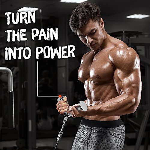 Yes4All Combo Tricep Rope/Tricep Pull Down Rope and V Bar Cable Attachment – Cable Bar for Strength Training (Tricep Rope + V Shaped Bar)