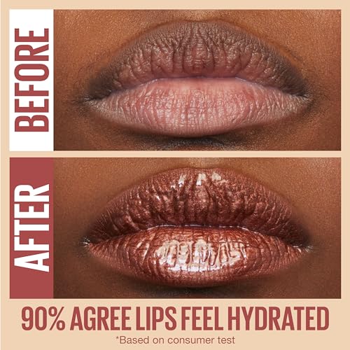 Maybelline Lifter Gloss, Hydrating Lip Gloss with Hyaluronic Acid, Ice, Pink Neutral, 0.18 Ounce