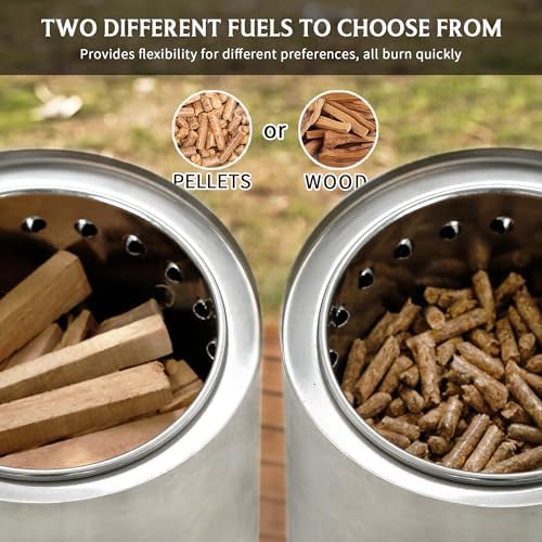 BALI OUTDOORS 6.5 inch Tabletop Fire Pit Round, Stainless Steel Table Top Firepit Small, Outdoor Smokeless Firepit Portable