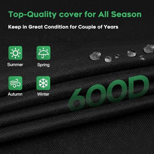 Heavy-Duty 600D Grill Cover fits for Char-Griller Smokin Champ 1624、Smoking Champ Offset Smoker 1733、Blazer 2130 and Classic 2175,Expansion Sleeves fit Around Side fire Box and Flue