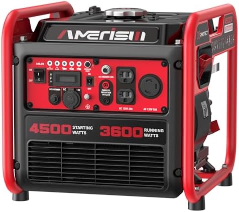 Portable 4500W Gas-Powered Inverter Generator with CO Sensor: Lightweight, Quiet, and EPA-Compliant for Home, Emergency Backup, and Camping