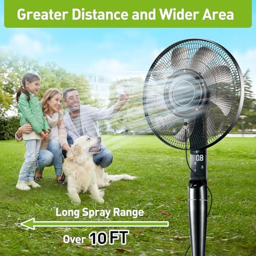 Fan Misters for Outside Patio, Fan Misting Kit with Water Walve, Water Misters for Fans for Cooling Outdoor, 19.6FT Misting Hose + 5 Extra Mist Nozzles