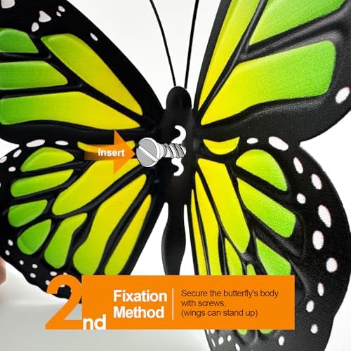 Metal Butterfly Wall Outdoor Decor, 4 Pack 9.8in Metal Butterflies Wall Art Sculpture Hanging Decorations for Backyard Patio Fence Garden Home, Gift for Mom Friend