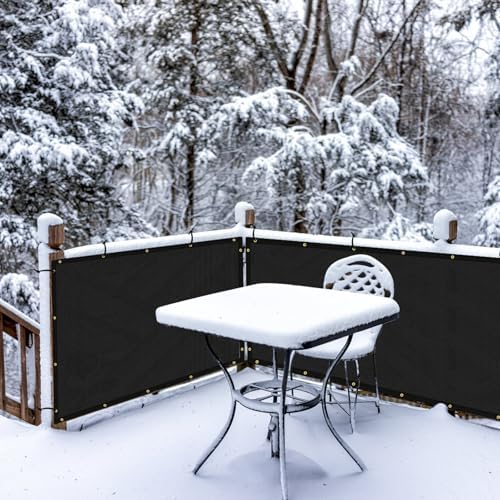 UPGRADE Balcony Privacy Screen Fence Commercial Shade Cover 3' x 16' with Ties Durable and UV Resistant Perfect for Deck Patios-Black, Customizable