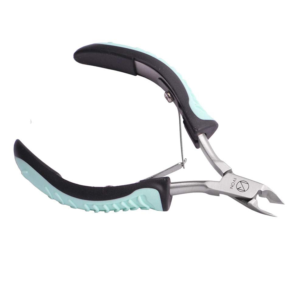 IVON Cuticle Trimmer with Pusher, Cuticle Cutter Remover - Rubber Non-slip Handle