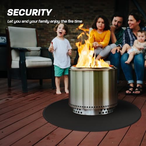 36" Fire Pit Mat for Solo Stove Bonfire, Round Fireproof Under Grill Mats for Outdoor Grill, Portable Camping Stove Mat for Solo Stove Accessories
