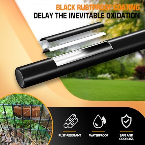 KYATE Animal Barrier Fence No Dig, 25 Panels 1.25in Gap Ground Defense Fence Border Small Metal Fencing, Dog Rabbits Blocker Under Fence for Garden, Flower Bed, Patio, Black