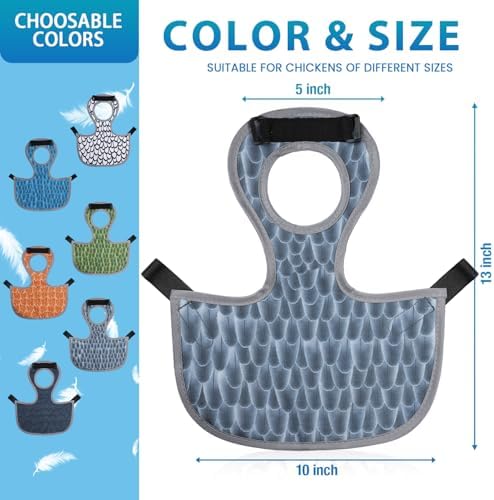Chicken Saddles for hens, Chicken Apron Back Protector for Hens With Adjustable Strap, Chicken Hen Mating Saddle (Black, white, gray, yellow)