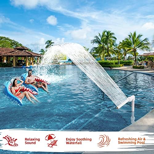 Klleyna Water-Fountain Swimming-Pool Sprinkle Accessories - Waterfall Above In-ground Pool, Cooling Spray for Outdoor Garden Pond Aerator Circulation, High Pressure Jet Fountain Pump Attachment