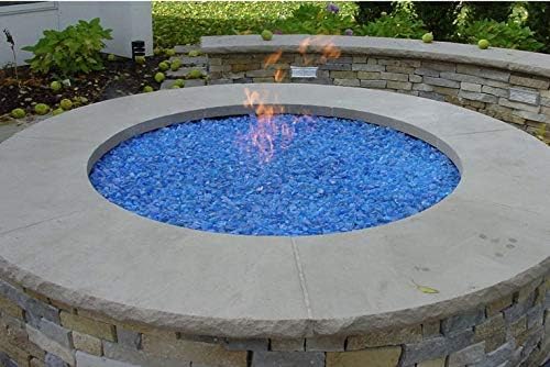 Hiland RGLASS-OB Propane Gas Firepit Fire Glass in Ocean Blue, Extreme Tempature Rating, Good for Propane or Natural Gas, 10 Pounds