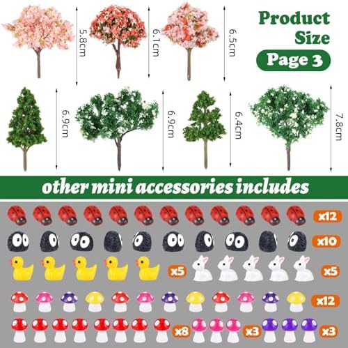 109 Pcs Fairy Garden Accessories Fairy Garden Kit Miniature Fairy Figurines Accessories Fairy Animals Decor Outdoor for DIY Dollhouse