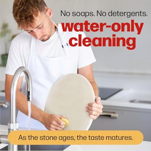 HANS GRILL PIZZA STONE | Circular Pizza Stone For Oven Baking & BBQ Grilling With Free Wooden Peel | Extra Large Round 15" Inches Diameter (38CM) Durable Cordierite Cooking Stone.