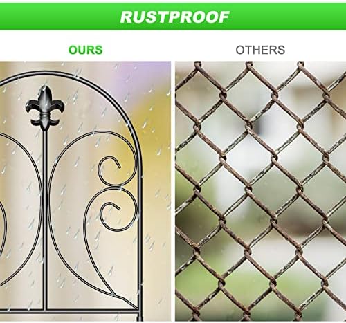 Skcoipsra Decorative Garden Fence 10 Pack, 24in(H) x 10ft(L) Animal Barrier Fence, Rustproof Metal Fencing for Yard, Dog Rabbits Wire Section Garden Edging Border for Yard Patio, Arched