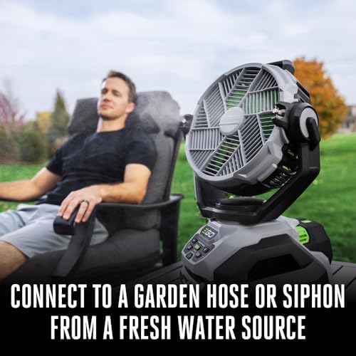 EGO POWER+ Portable Misting Fan, Compact, Outdoor Electric 10" 6 Speed Fan, Battery and Charger Not Included - FN1000
