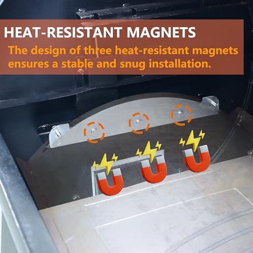 Heavy-Duty Steel Heat Diffuser Plate - Heat Deflector Mod for Pit Boss: Magnetic Thermal Deflector for Enhanced Precision Temperatures and Reduced Pellet Dust