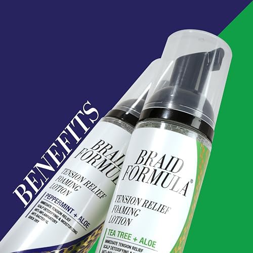 EBIN NEW YORK Braid Formula Tension Relief Foaming Lotion Tea Tree & Aloe 3.38 fl. oz. 100ml Nourishing and Hydration, Style your Braids with Ease, Frizz Control