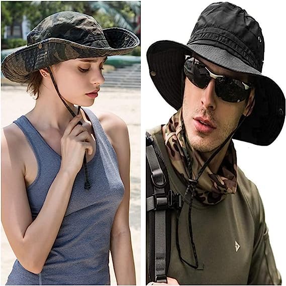 Sun Hats for Men Women Bucket Hat UPF 50+ Boonie Hat Foldable UV Protection Hiking Beach Fishing Summer Safari(Upgraded-1pack-Beige)