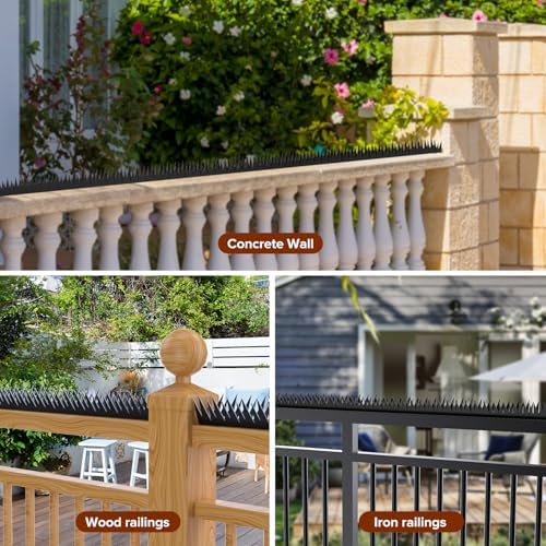 Anti Climb Fence Spikes Metal for Outdoor Walls, Garden Fences,Intruder Deterrent Fence Wall Spikes for Thieves and intruders,Roofs, Durable Home Security 6PCS(94.4 in )