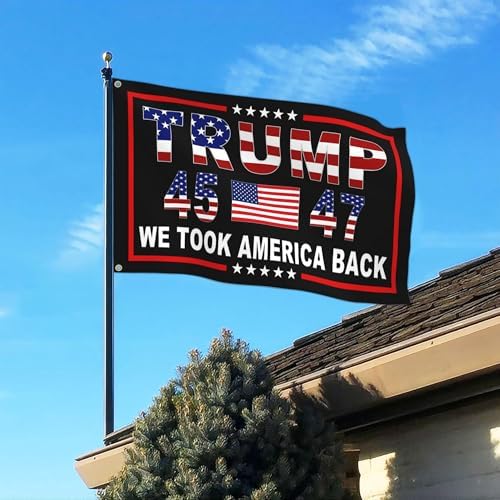 3 Ply Trump 45th 47th President Flag Trump 2025 Flags 3x5 Ft Outdoor Double Sided We Took America Back Flags for Bedroom Room Yard House Decorations Banner