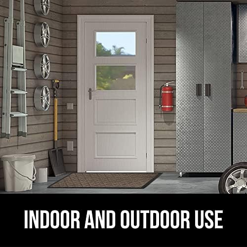 GORILLA GRIP 100% Waterproof All-Season WeatherMax Doormat, Durable Natural Rubber, Stain and Fade Resistant, Low Profile, Indoor Outdoor Doormats, Easy Clean Patio Entry Mat, 17x29, Latte Quatrefoil