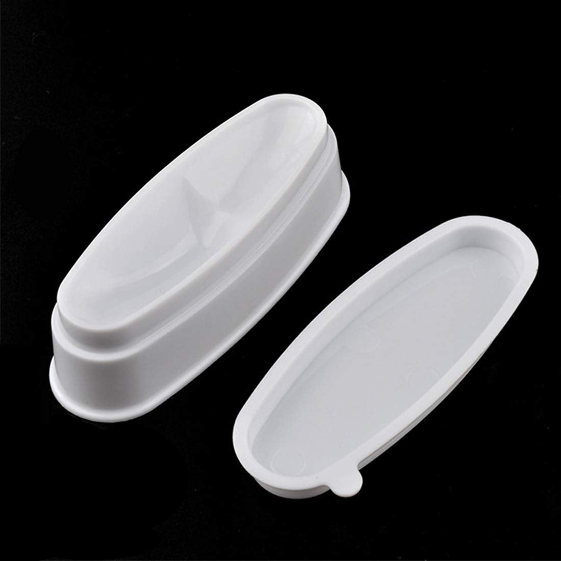 ABS Durable Easy French Dip Tray Dipping Powder Container Dual Use for Short Extended Nails Molding for White Pink Smile Line Pack of 1, HJ-NAT117