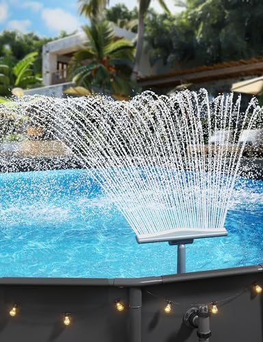 Pool Fountains for Above and In-ground Pools【Original by POOLHACKER】, Adjustable Whale Tail Waterfall Wide Width Pool Sprinkler Fountain for Relaxation & Cooling 10-20 Degrees