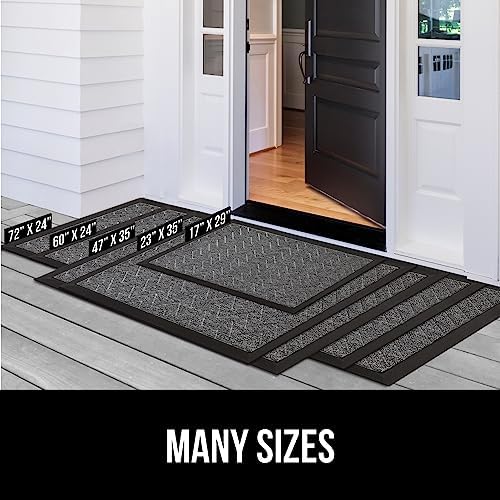 GORILLA GRIP 100% Waterproof All-Season WeatherMax Doormat, Durable Natural Rubber, Stain and Fade Resistant, Low Profile, Indoor Outdoor Doormats, Easy Clean Patio Entry Mat, 17x29, Latte Quatrefoil