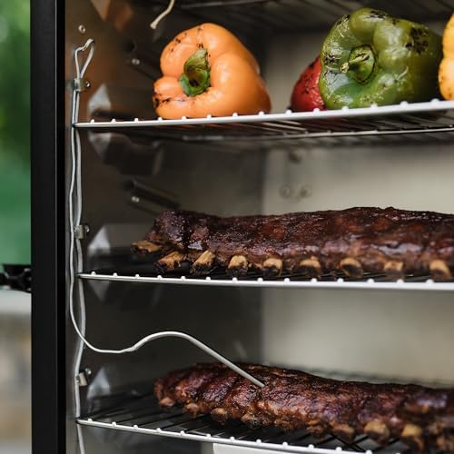 Masterbuilt®710 WiFi Digital Smoker, Vertical Design, 711 Cooking Sq. Inches, 4 Chrome Coated Smoking Racks, Wood Chip Loader, Electric Fuel Source to Plug in and Start Cooking, Black Model MB20070924