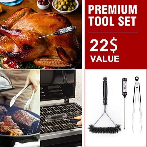7106 Cover for Weber Spirit 200 and 300 Series Gas Including Grill Brush, Tongs and Thermometer