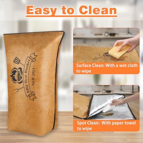 BBQ Blanket for Resting Meat, BBQ Brisket Blanket Meat Resting Blanket for Smoking, Grilling Meat Insulated Resting Bag with Wide Mouth for Large Brisket/Turkey (Regular 21in)