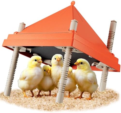 Chick Brooder Heating Plate with Anti Stand Cone 10 x 10 Brooder Heater for Chicks with Adjustable Heights
