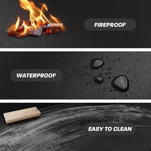 36" Fire Pit Mat for Solo Stove Bonfire, Round Fireproof Under Grill Mats for Outdoor Grill, Portable Camping Stove Mat for Solo Stove Accessories