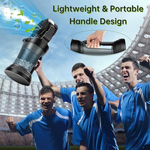30000 mAh Portable Misting Fan with RGB Ambient Light, 2000 mL Water Tank Bucket Rechargeable Camping Mist Fan with 120° Auto Oscillating Perfect for Patios Fishing Travel Garden Party Golf Tent