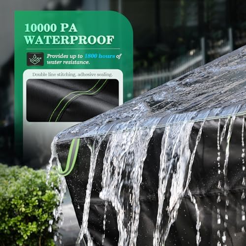 UIRWAY Patio Furniture Covers Waterproof, 98"L x 78"W x 32"H Rectangular Outdoor Sectional Sofa Couch Set Cover with Air Vent, 420D Heavy Duty Outdoor Table and Chair Covers with Reflective Strips