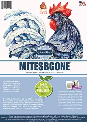 Pampered Chicken Mama Backyard Chicken Nesting Herbs 16 oz (1 lb) - MitesBGone All-Natural Backyard Chicken Feed & Supplies to Protect Against Pests, Bugs, Insects & Vermin - Nesting Blend for Hens