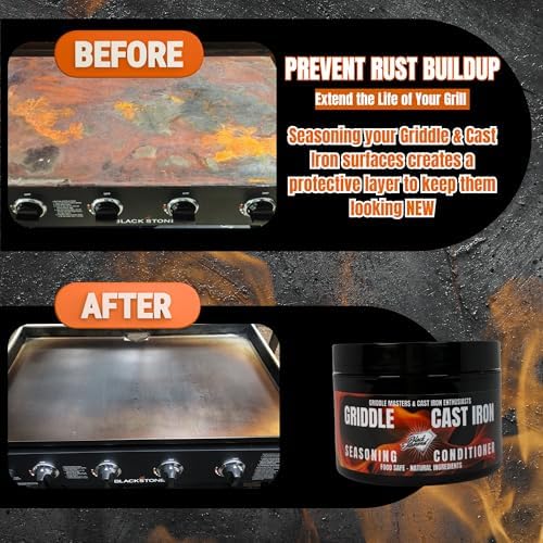 Black Diamond Stoneworks Griddle Seasoning & Cast Iron Conditioner (8 oz) – Premium Oil & Wax Blend for Skillets, Griddles, Dutch Ovens & Flat Top Grills – Non-Stick Protection & Rust Prevention