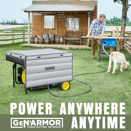 Generator Tent Cover while Running, 100% Waterproof Heavy Duty Tarps Generator Enclosure, Portable Outdoor Generator Sheds for outside for Most 4000w~13000w Generators Grey