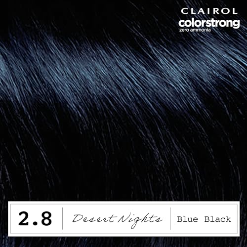 Clairol ColorStrong Permanent Zero Ammonia Hair Dye, 2.8 Blue Black - Desert Nights Hair Color, Pack of 1