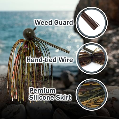 Reaction Tackle Tungsten Football Jig for Bass Fishing - 1/2 oz Candy Craw