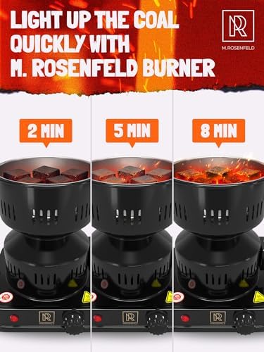 Charcoal Burner - Multipurpose Electric Charcoal Starter Approved Electric Stove - Coconut Coals Lighters with Tongs - 450W Electric Charcoal Lighters with 304 Stainless Steel