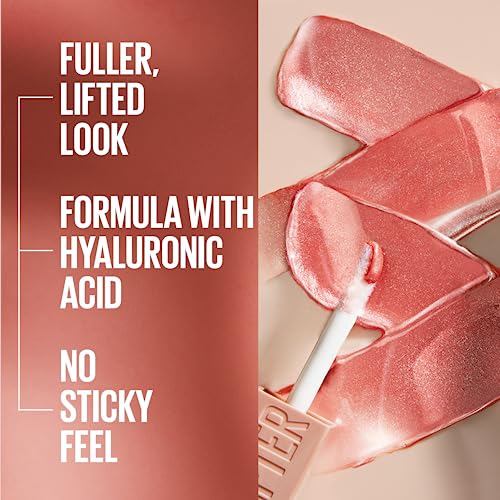 Maybelline Lifter Gloss, Hydrating Lip Gloss with Hyaluronic Acid, Ice, Pink Neutral, 0.18 Ounce