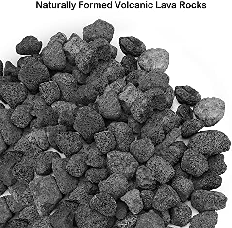 Stanbroil 10 Pounds Black Lava Rock Granules, Decorative Landscaping for Fire Bowls, Fire Pits, Gas Log Sets, Indoor or Outdoor Fireplaces(1 1/5" - 2")